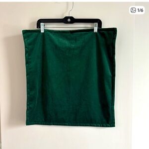 CB2 Dark Green Velvet Square Pillow Cover | Jewel Tone 20x20